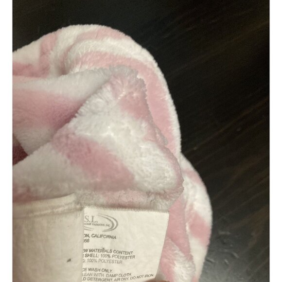 S.L. Home Fashions Pink & White Stripe Plush Puppy Dog Lovey Security Blanket - Picture 7 of 8